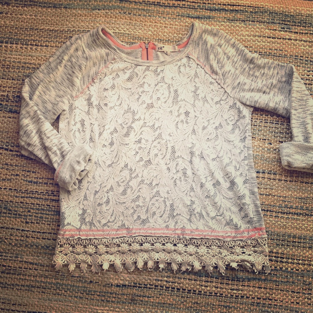 Long Sleeve Lace Detail Top